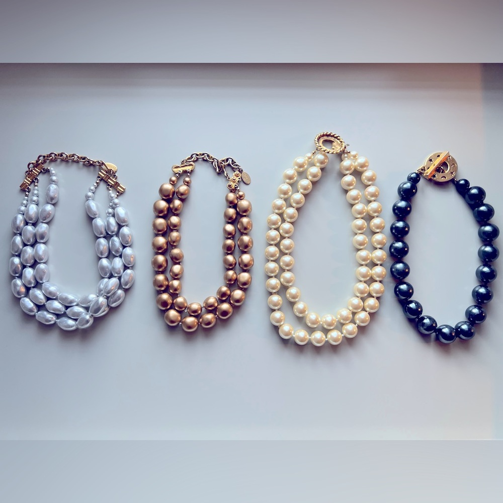 BEAUTIFUL ❤️ Carolelee Vintage Faux Pearl — 4 Necklaces!!